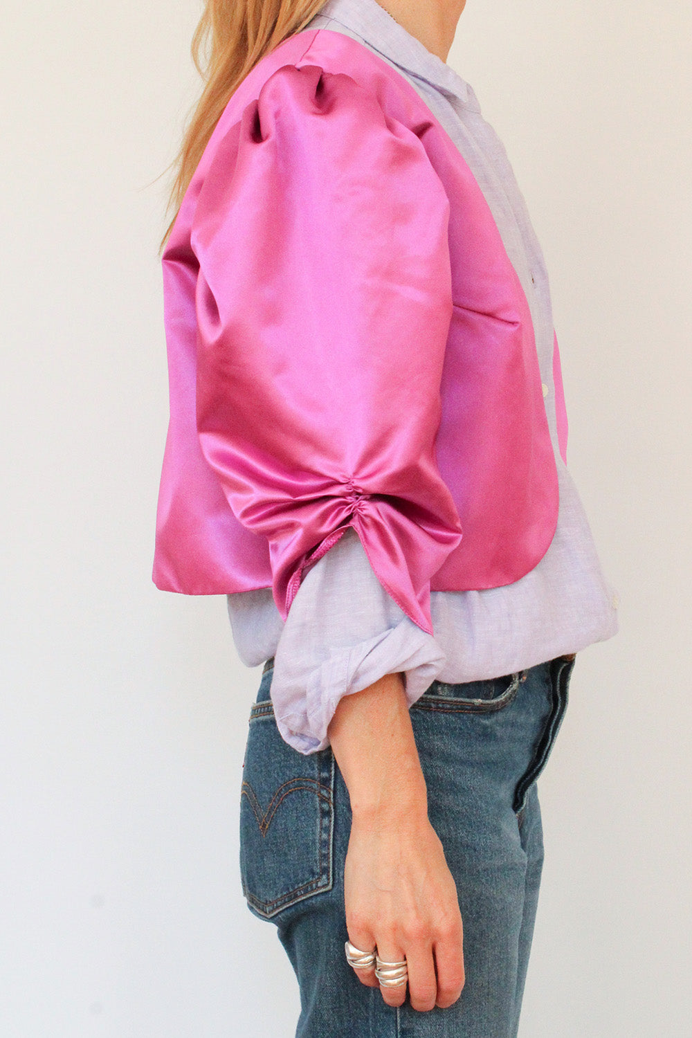 Vintage 80s cropped jasje met pofmouwen