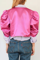 Vintage 80s cropped jasje met pofmouwen