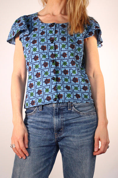 Vintage Afrikaanse Batik korte top