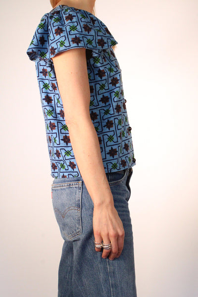 Vintage Afrikaanse Batik korte top