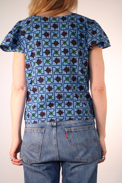 Vintage Afrikaanse Batik korte top