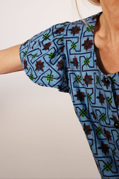 Vintage Afrikaanse Batik korte top