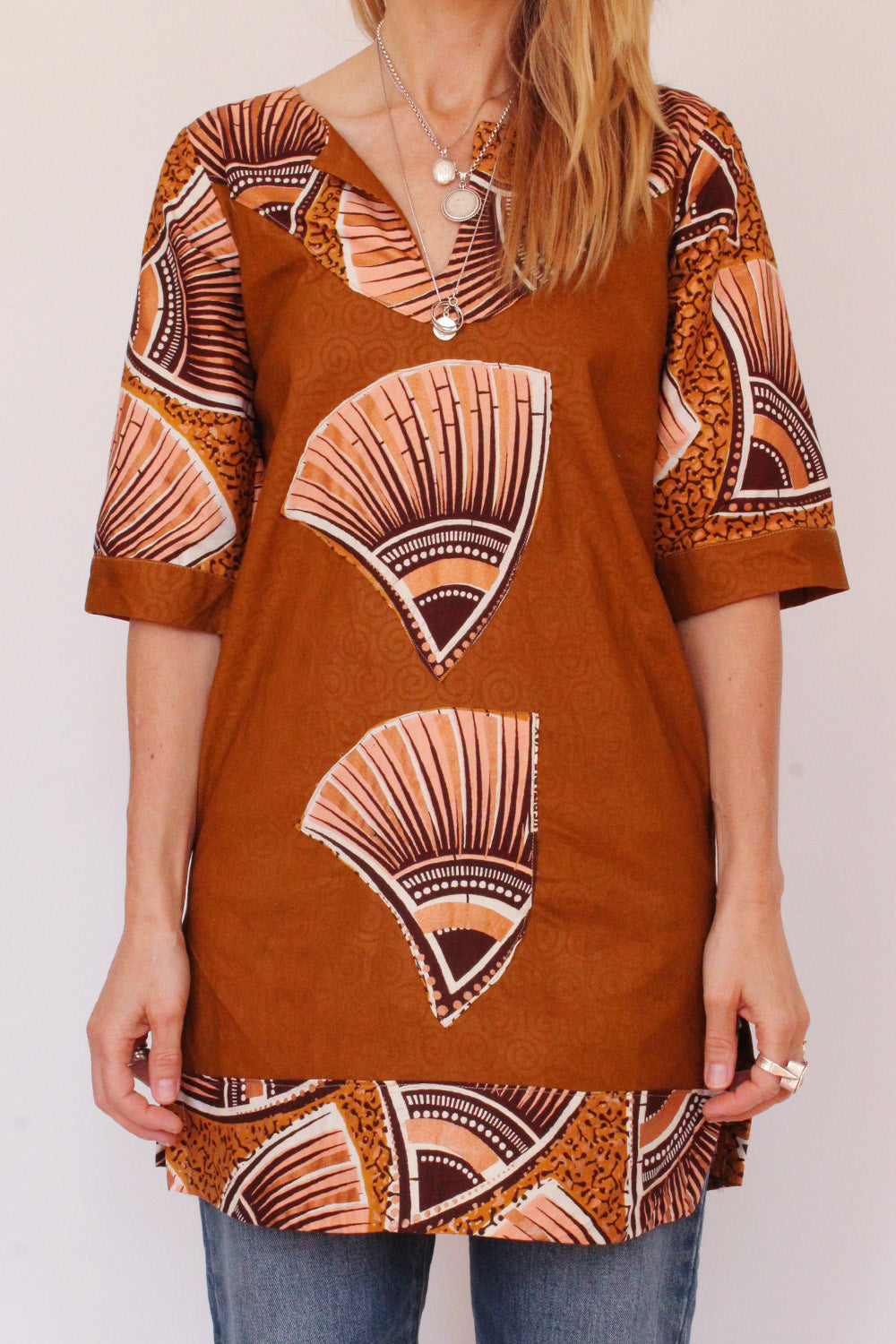 Vintage Afrikaanse Batik tuniek