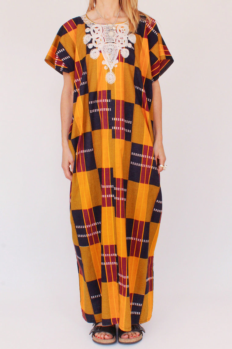 Vintage Afrikaanse maxi jurk