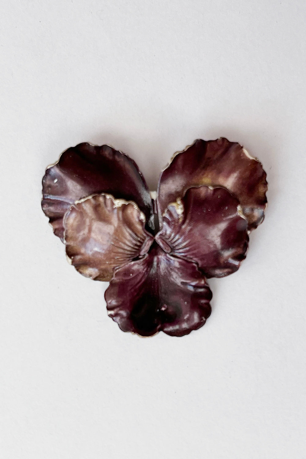 Vintage koperen broche uit de jaren 70., voorzijde