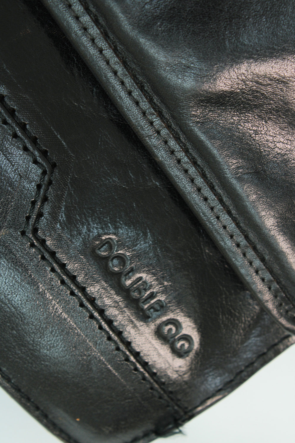 Vintage Double QQ schoudertas van leer