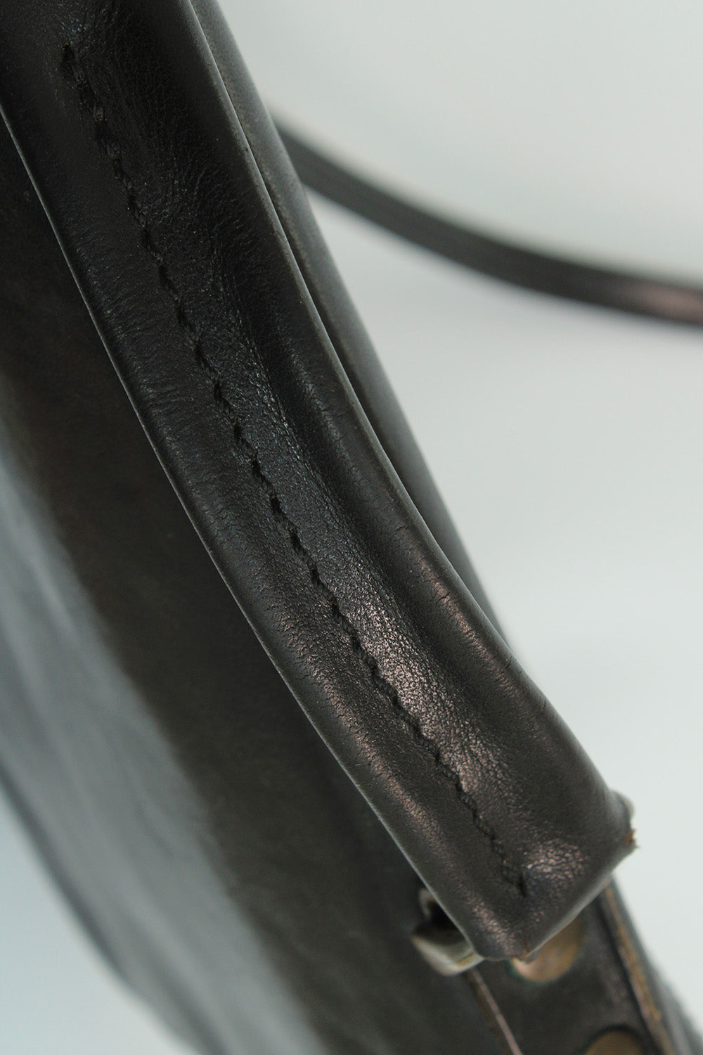 Vintage Double QQ schoudertas van leer