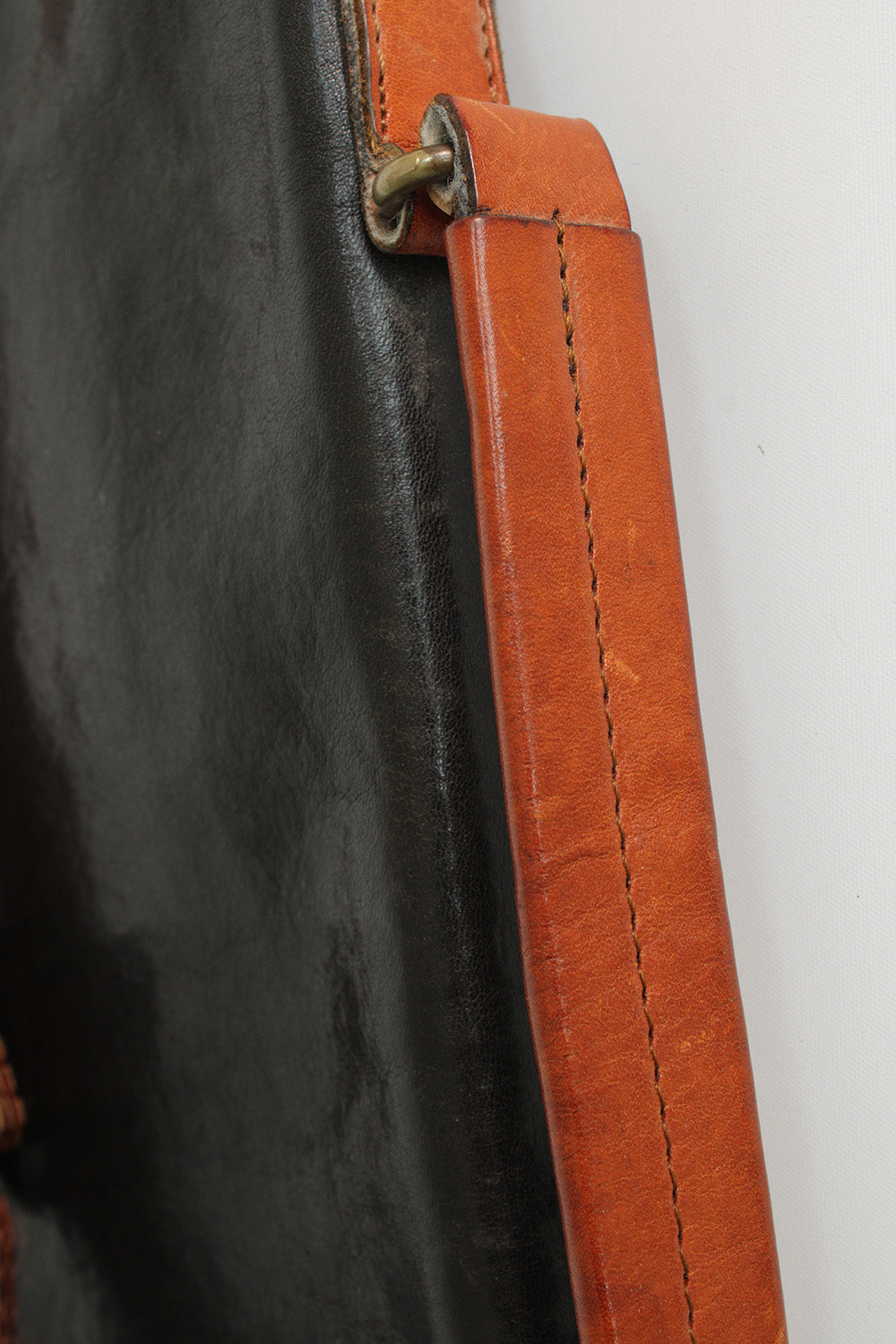 Vintage La moda schoudertas van leer