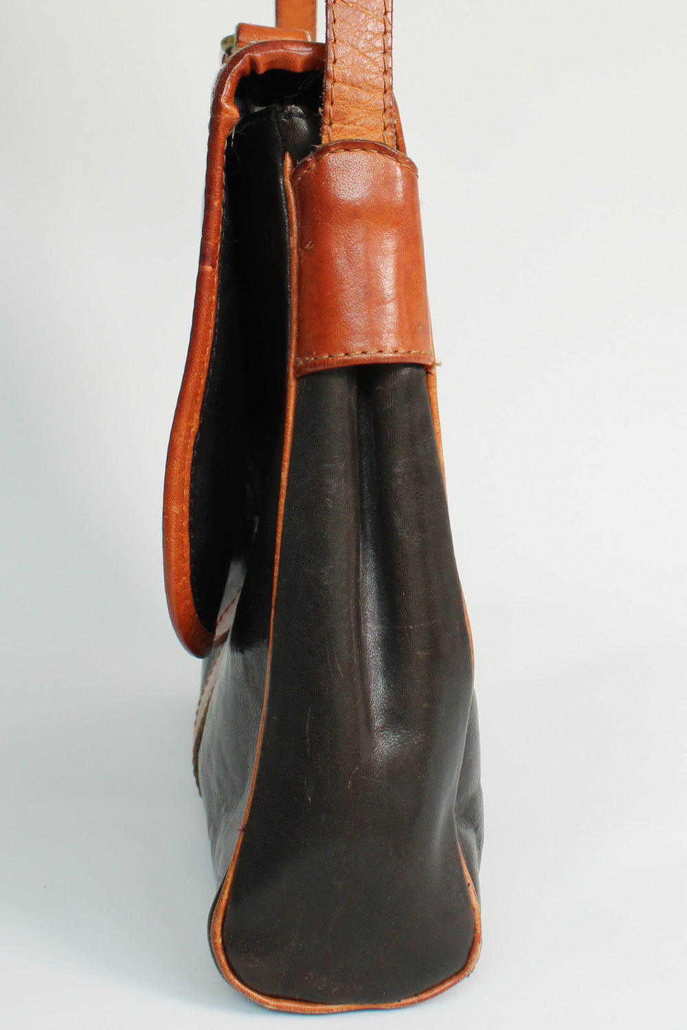 Vintage La moda schoudertas van leer