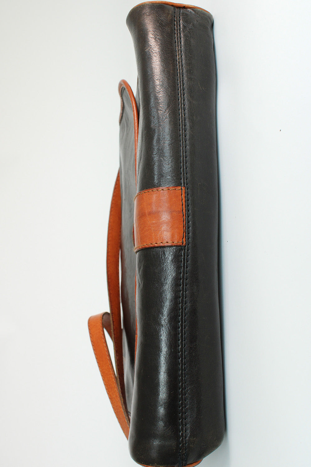 Vintage La moda schoudertas van leer