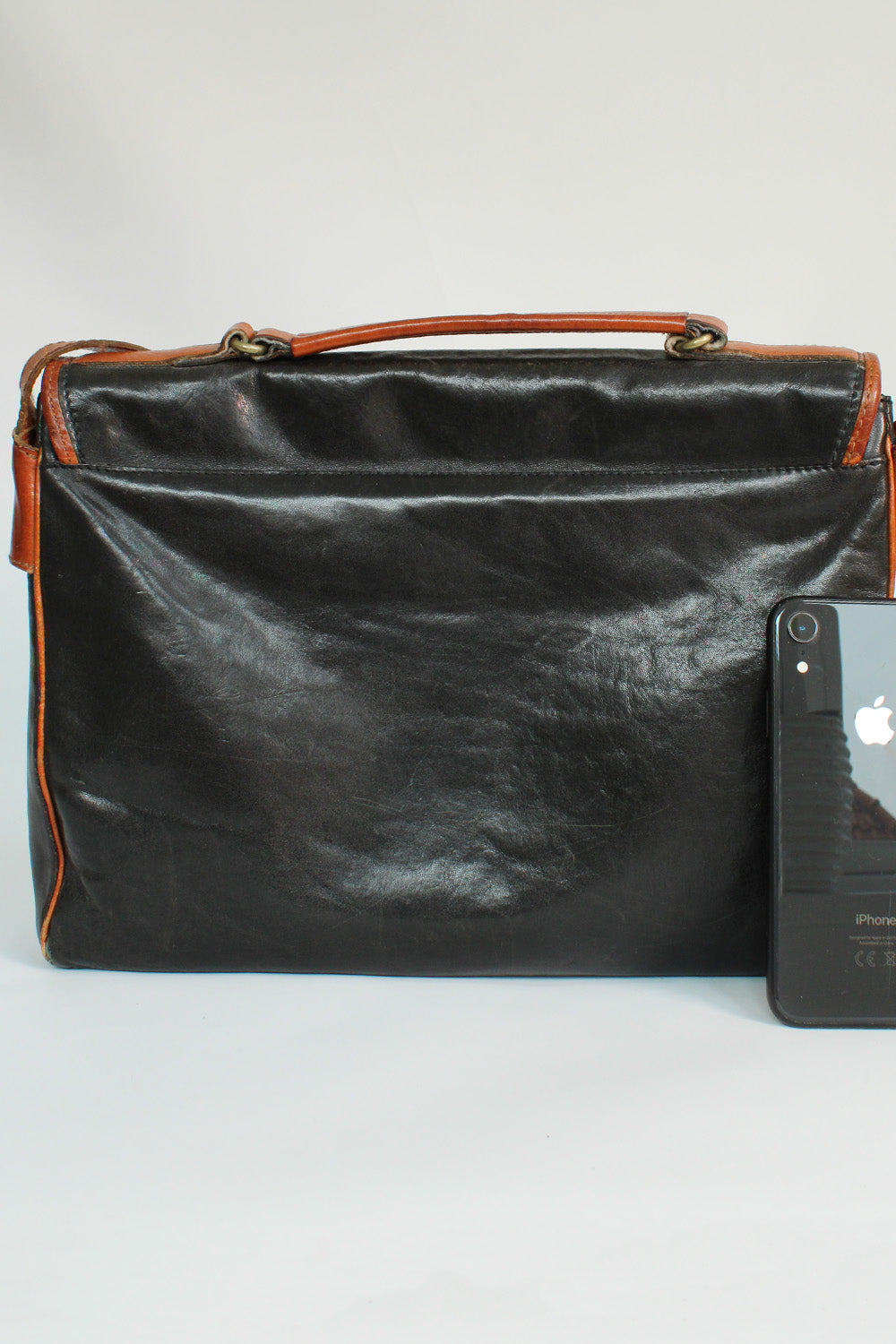 Vintage La moda schoudertas van leer