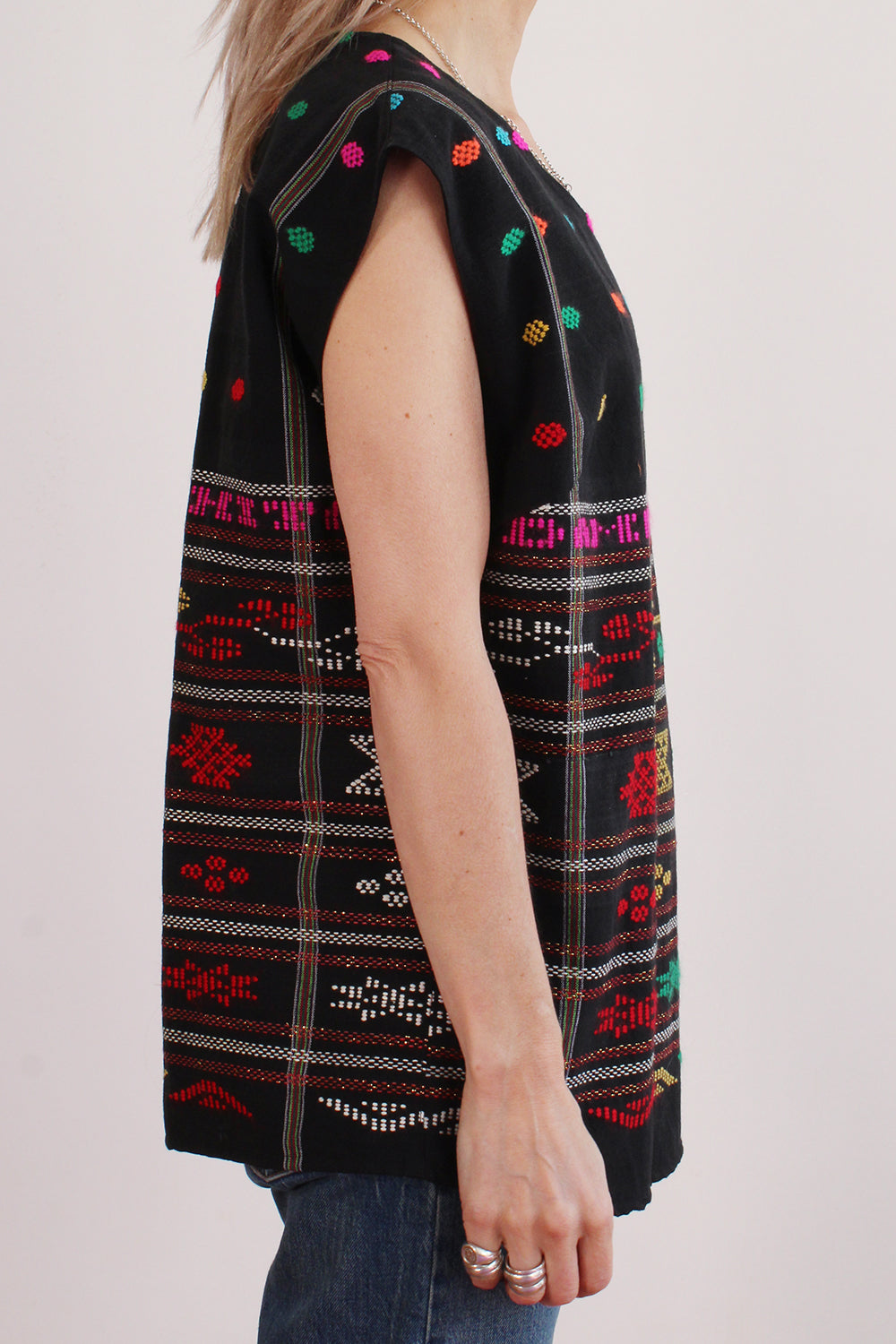 Vintage Mexicaanse geborduurde top