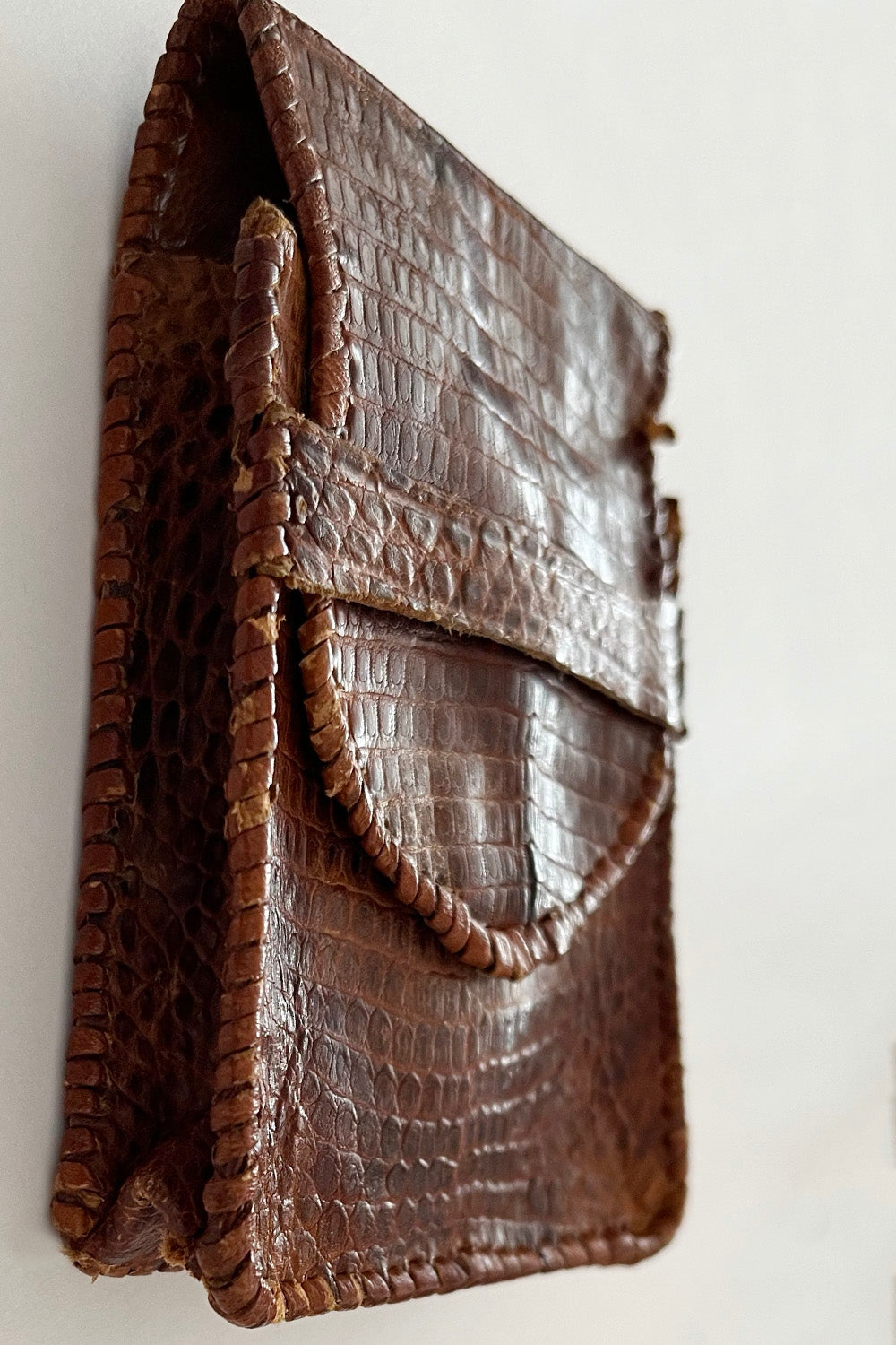 Vintage Slangenleren Sigaretten Etui