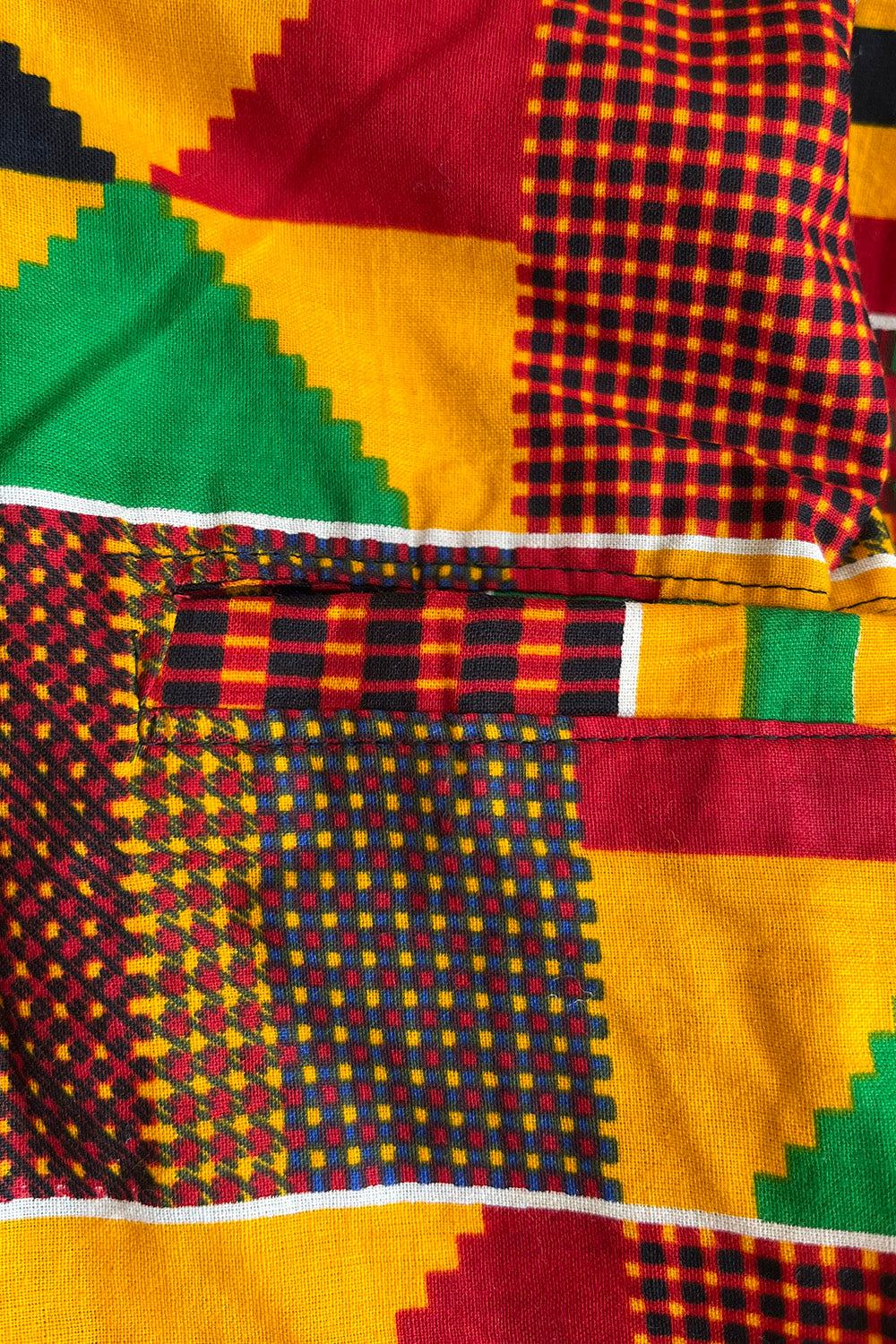  Vintage batik tuniek Afrikaanse print traditioneel patroon detail en paspelzak