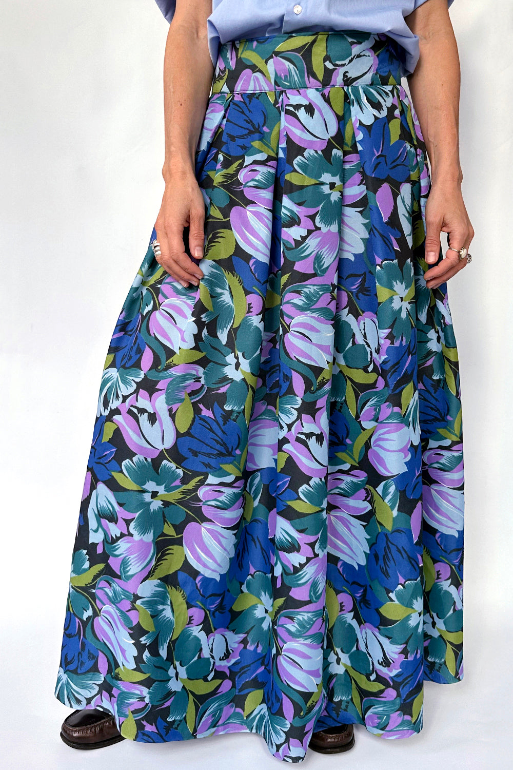 Vintage gebloemde maxi rok