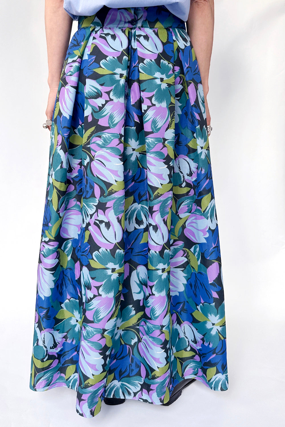 Vintage gebloemde maxi rok