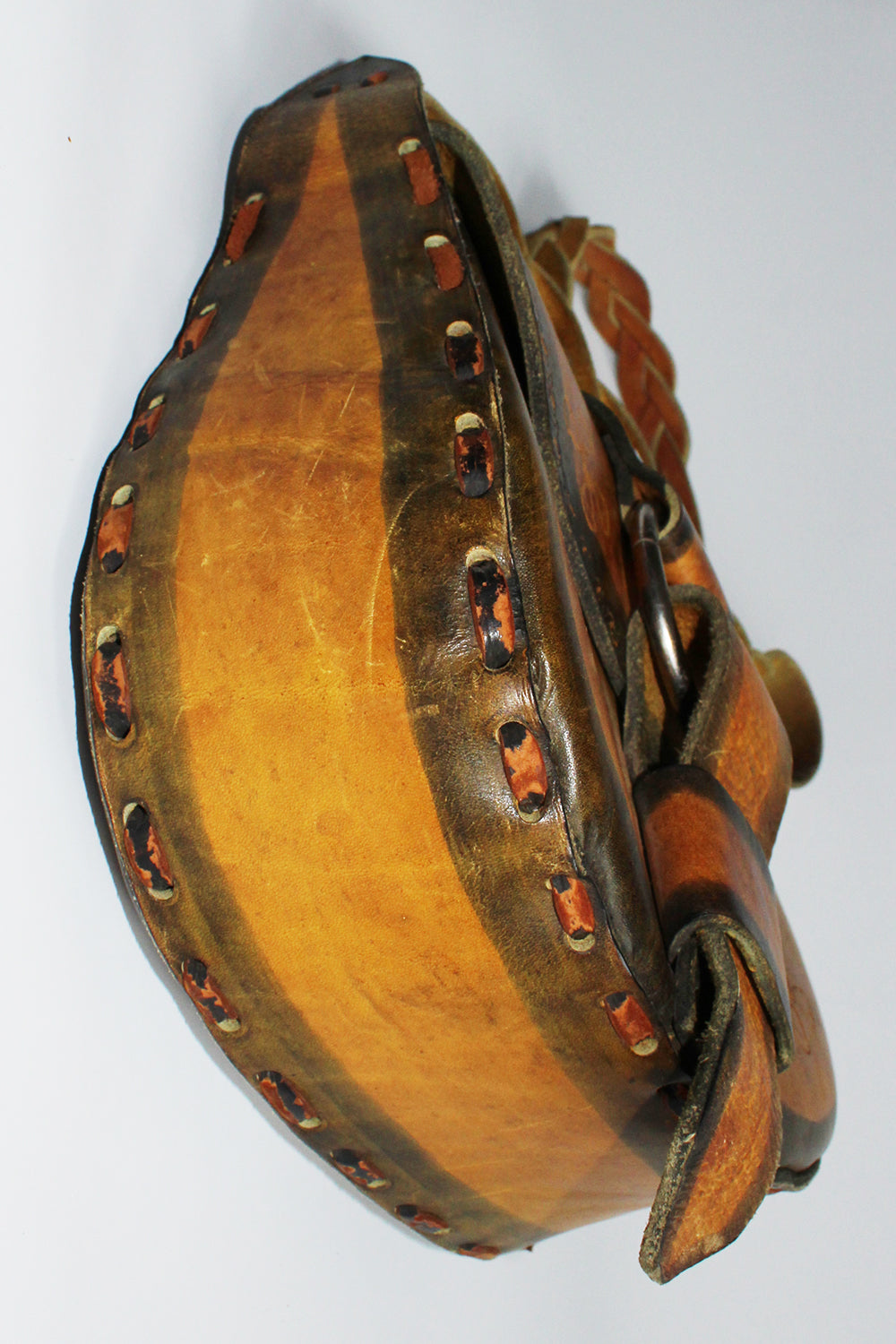 Vintage handbewerkte Tuigleer schoudertas