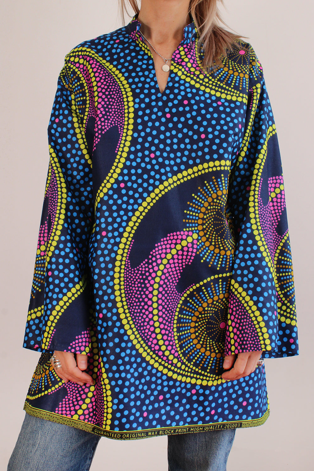 Vintage handgemaakte Afrikaanse Batik tuniek