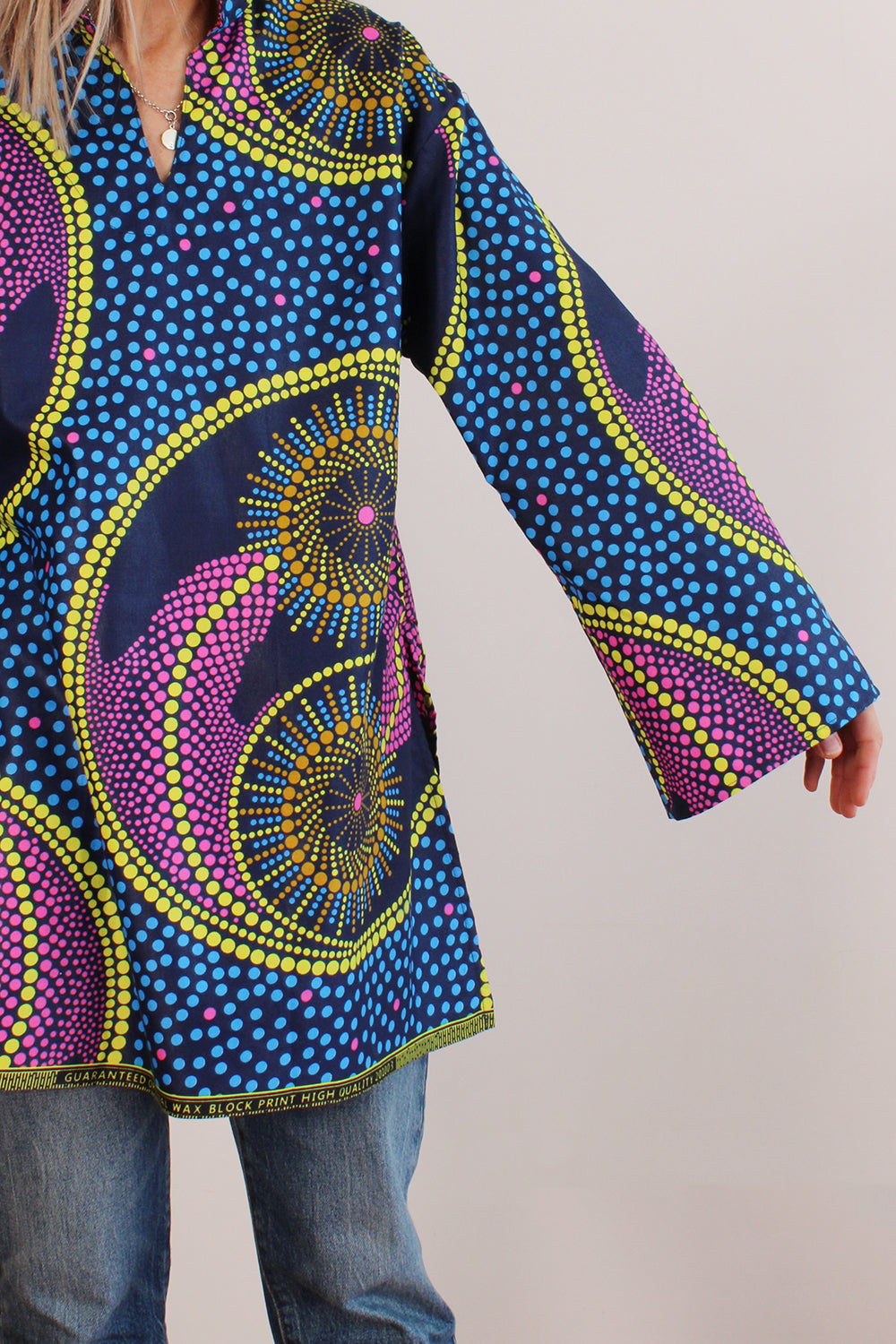 Vintage handgemaakte Afrikaanse Batik tuniek