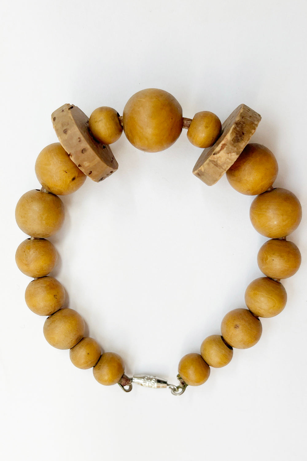 Vintage houten kralen armband