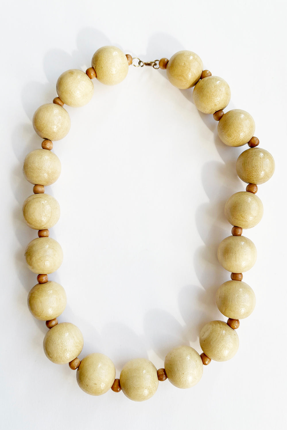 Vintage houten kralen choker