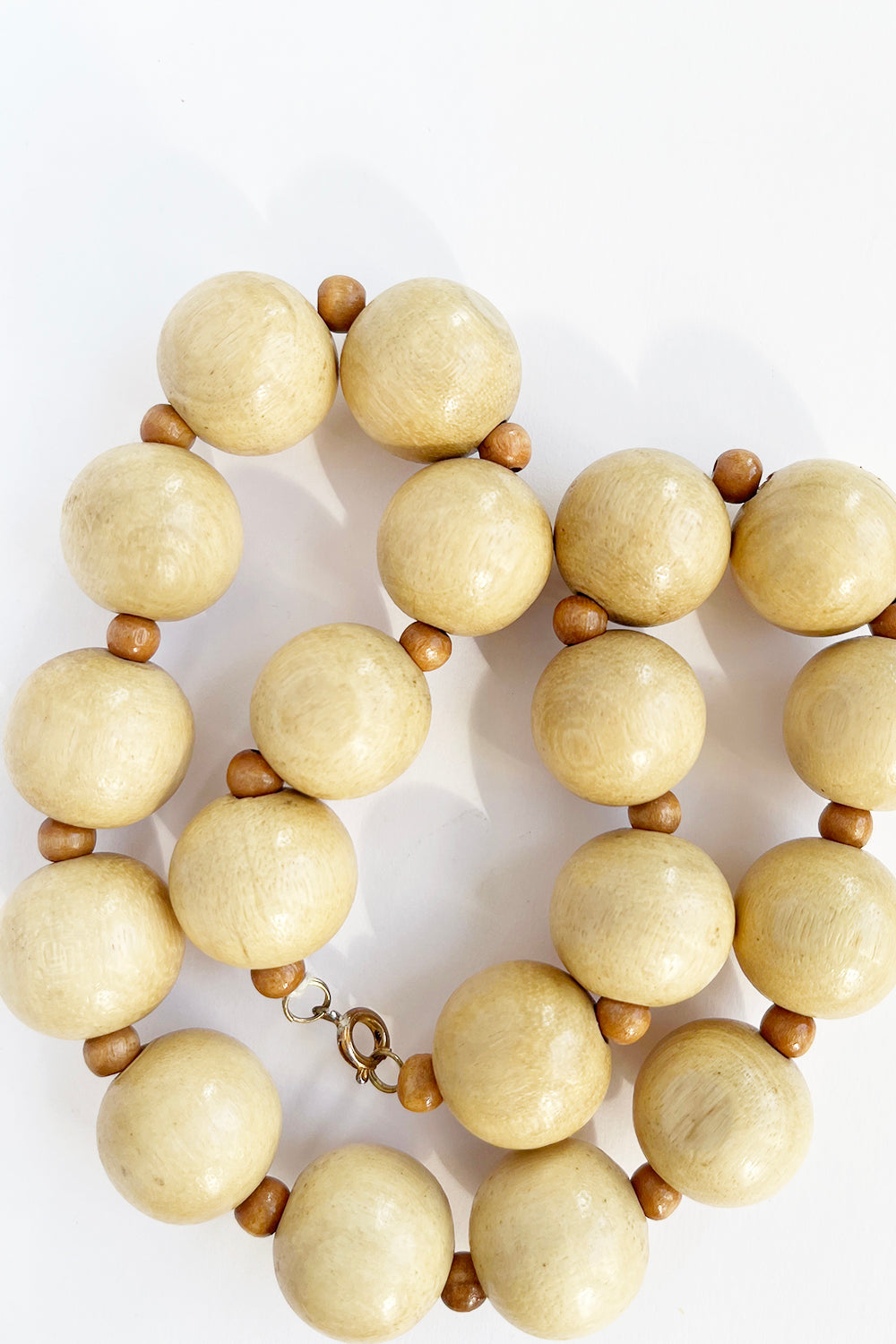 Vintage houten kralen choker