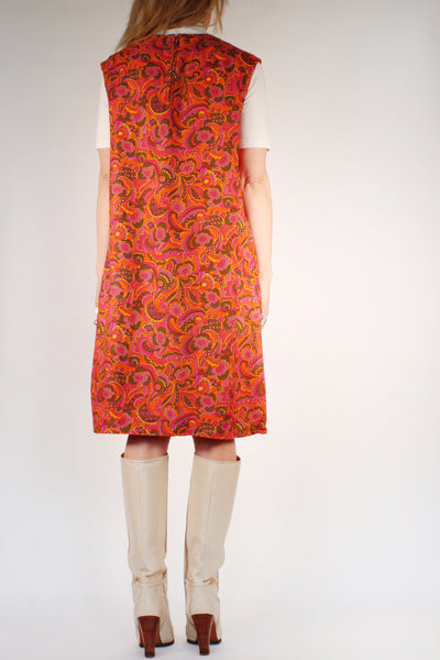 Vintage jaren 60 jurk met paisley print