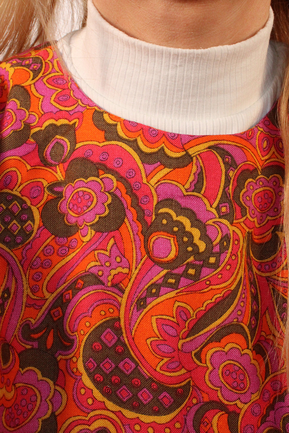 Vintage jaren 60 jurk met paisley print