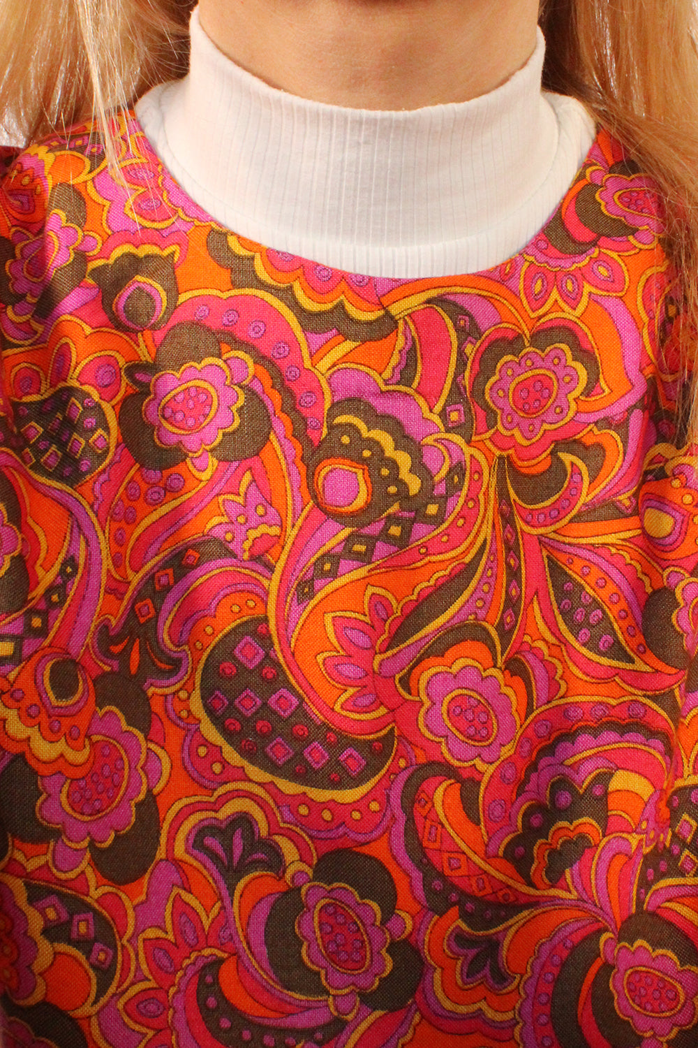 Vintage jaren 60 jurk met paisley print