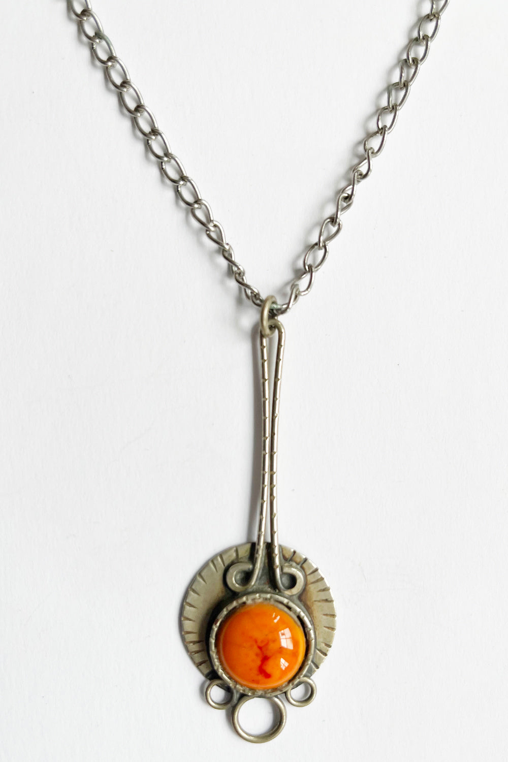 Vintage jaren 60 ketting met Emaille steen