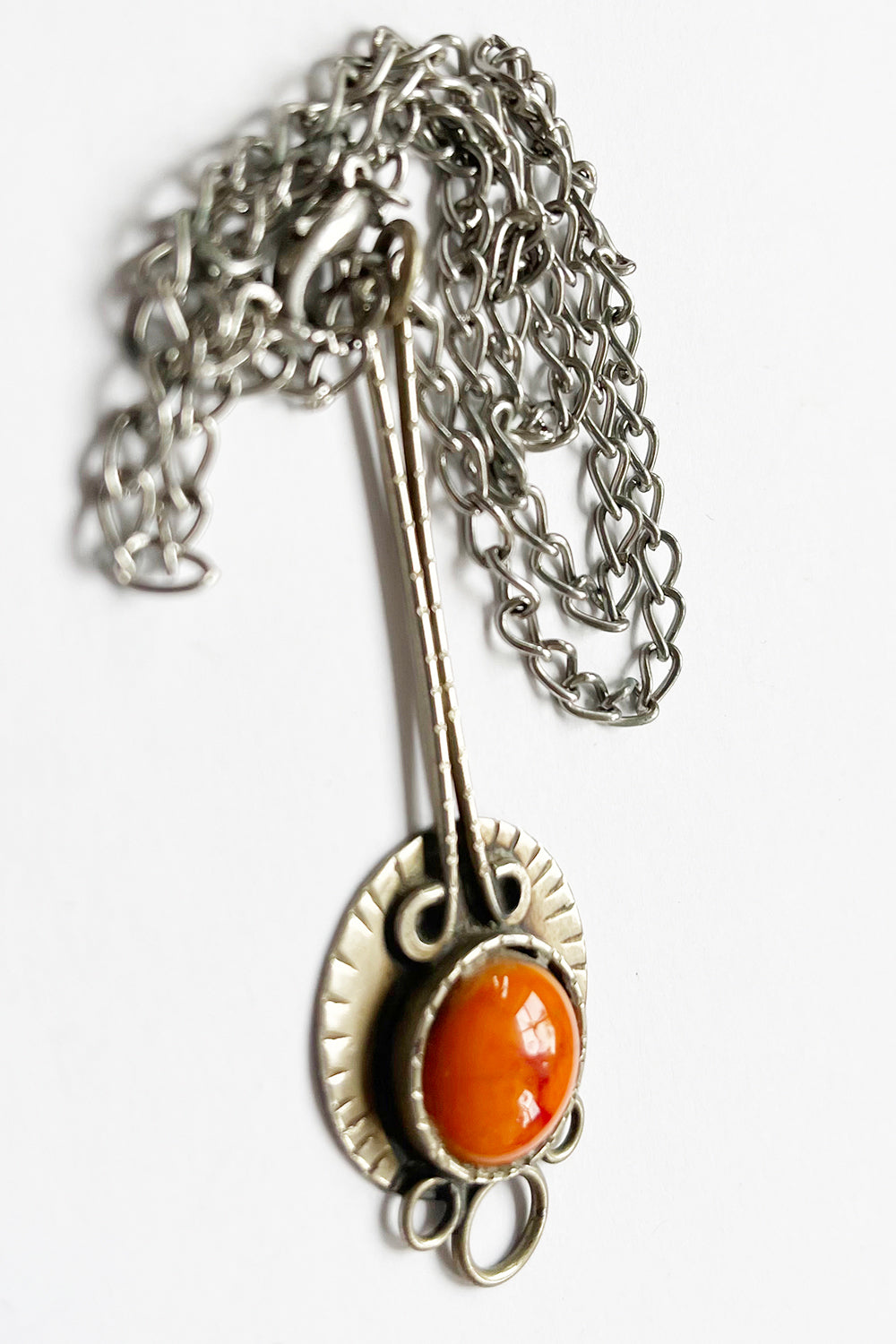 Vintage jaren 60 ketting met Emaille steen