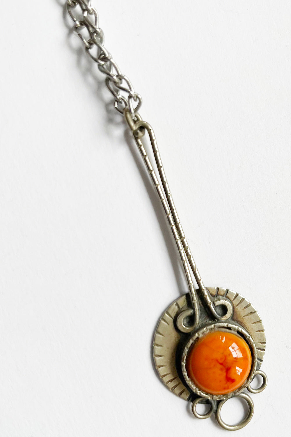 Vintage jaren 60 ketting met Emaille steen