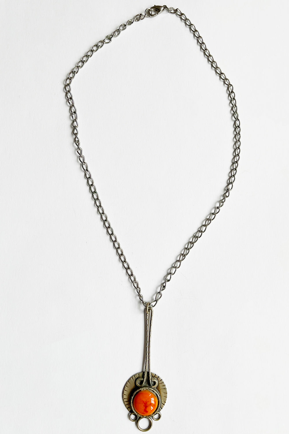 Vintage jaren 60 ketting met Emaille steen
