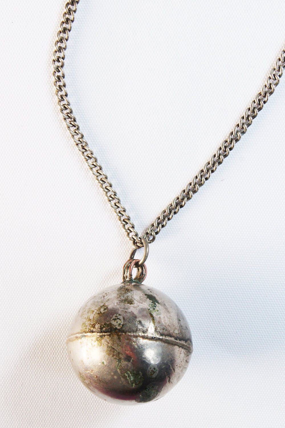 Vintage jaren 70 ketting met grote metalen bol