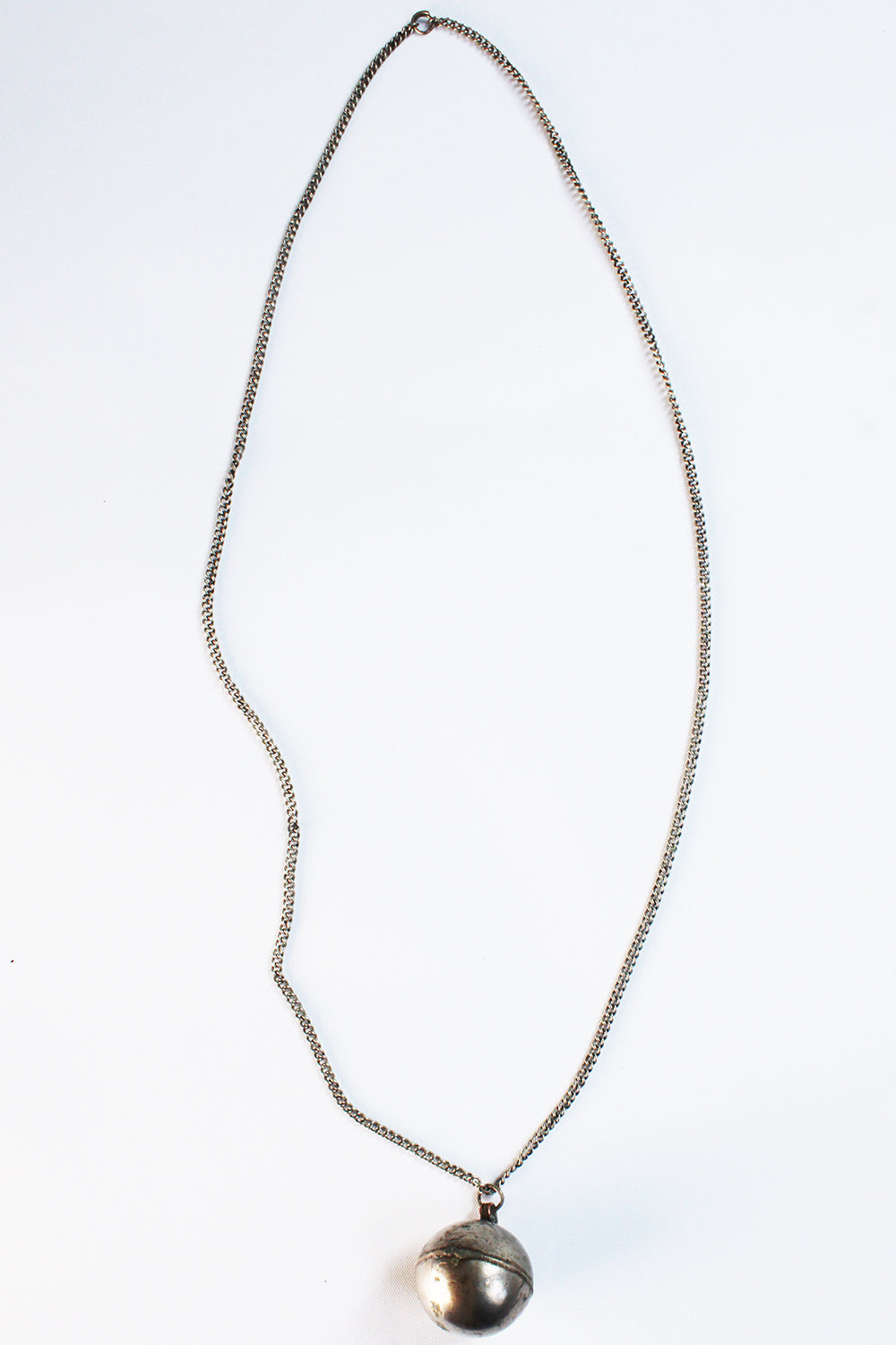 Vintage jaren 70 ketting met grote metalen bol
