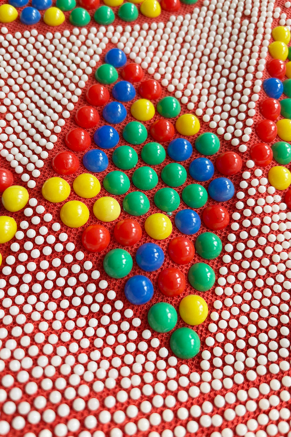 Vintage jaren 70 kralen tas met franjes