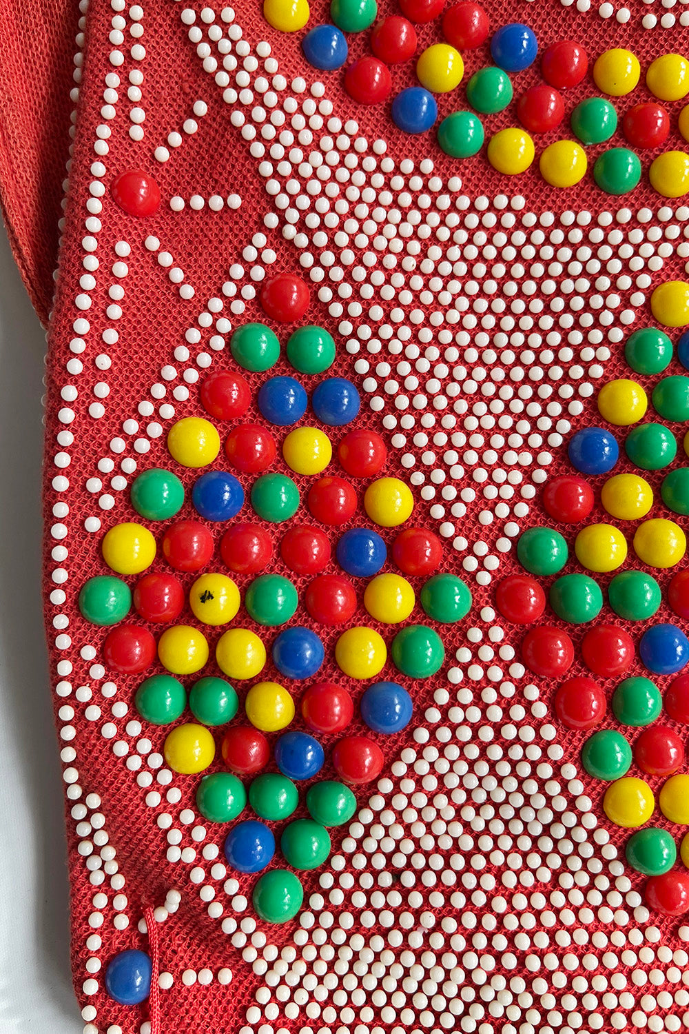 Vintage jaren 70 kralen tas met franjes