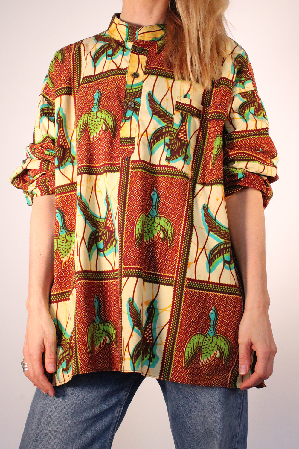 Vintage katoenen Afrikaanse Batik tuniek 