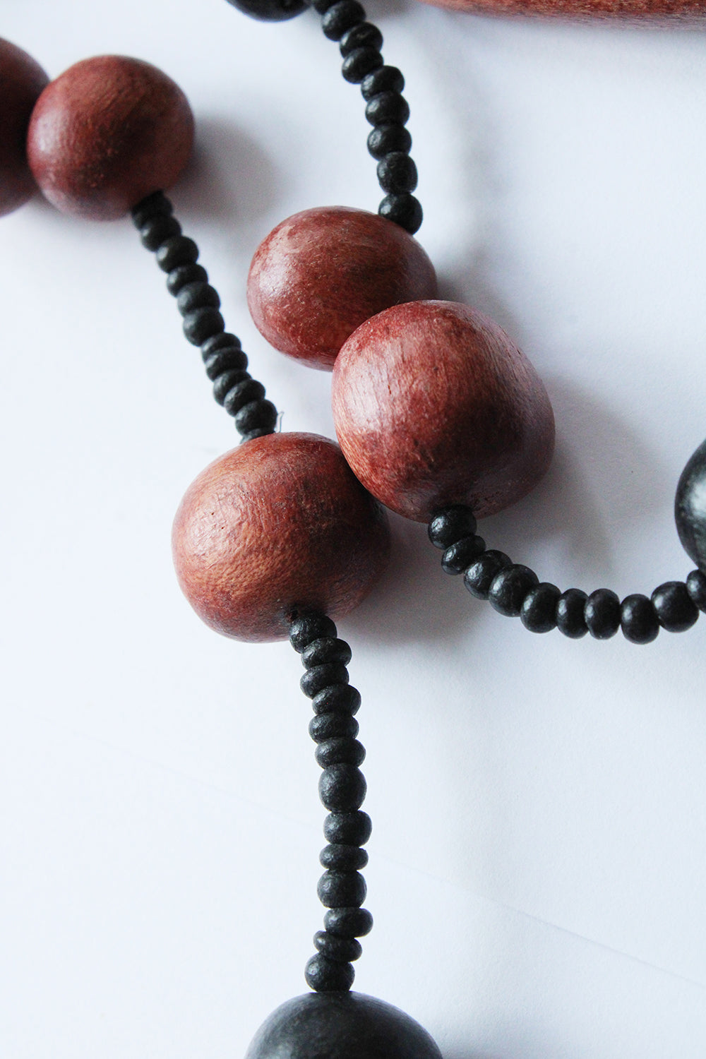 Vintage ketting met houten kralen