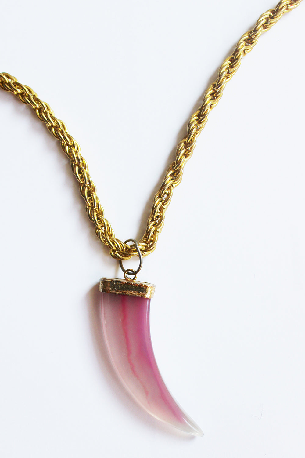 Vintage ketting met tusk pendant