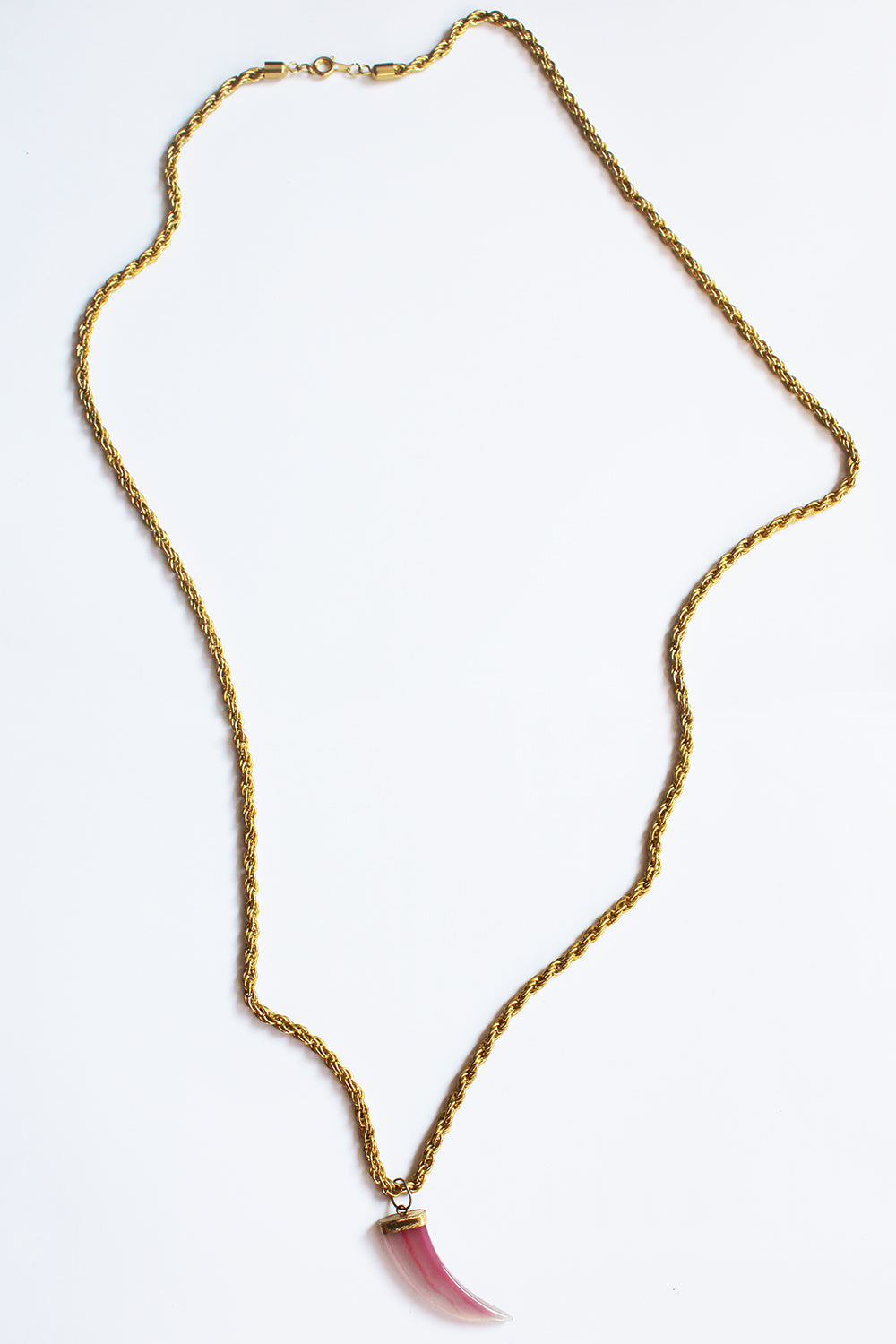 Vintage ketting met tusk pendant