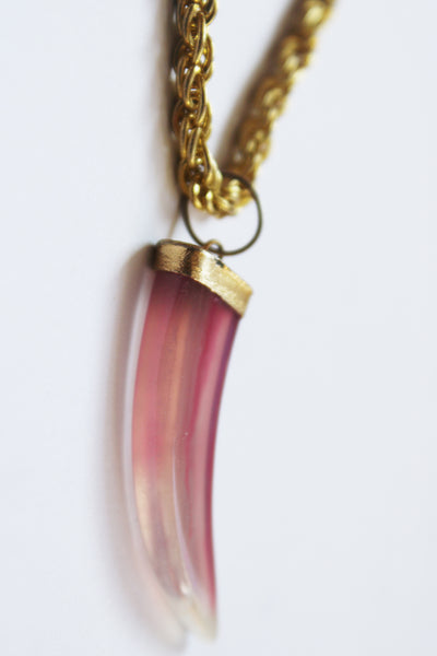 Vintage ketting met tusk pendant