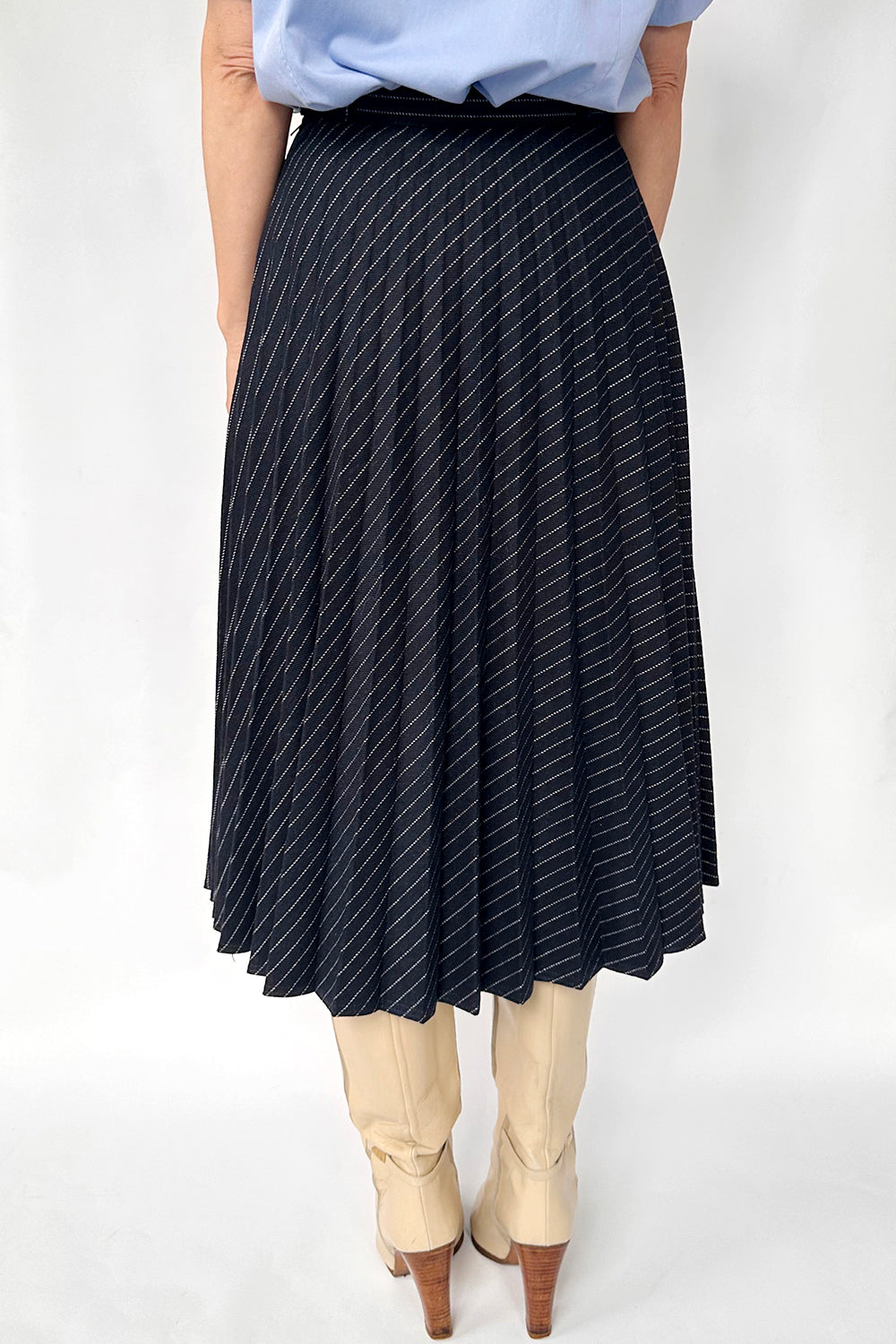 Vintage krijtstreep plooirok