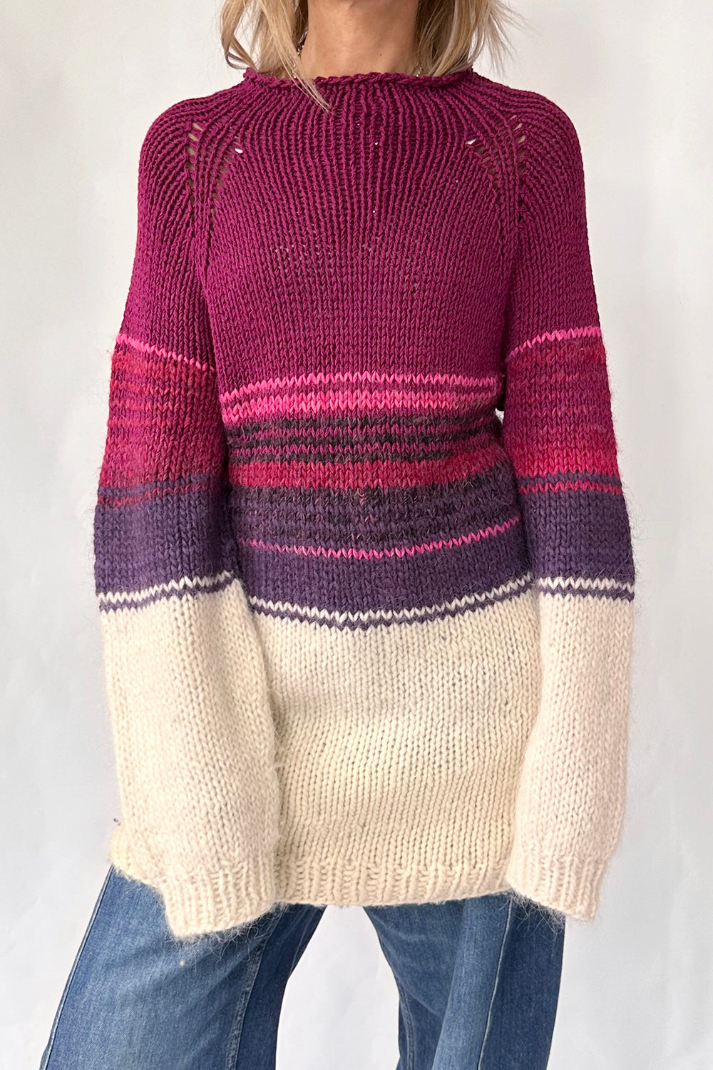Vintage met de hand gebreide  trui