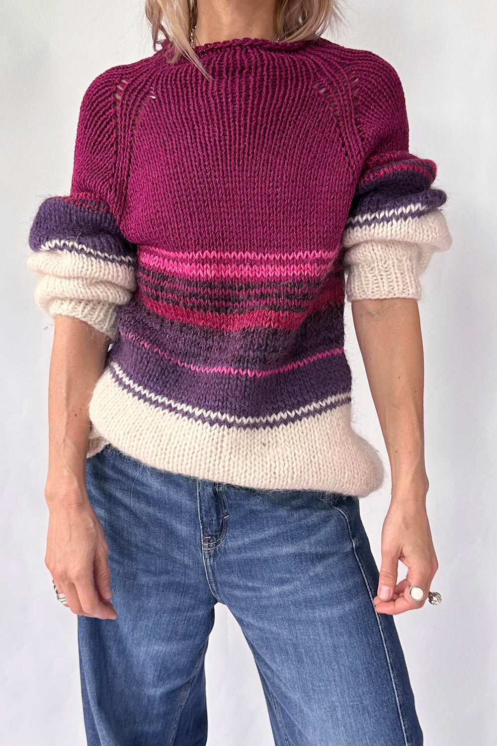Vintage met de hand gebreide  trui