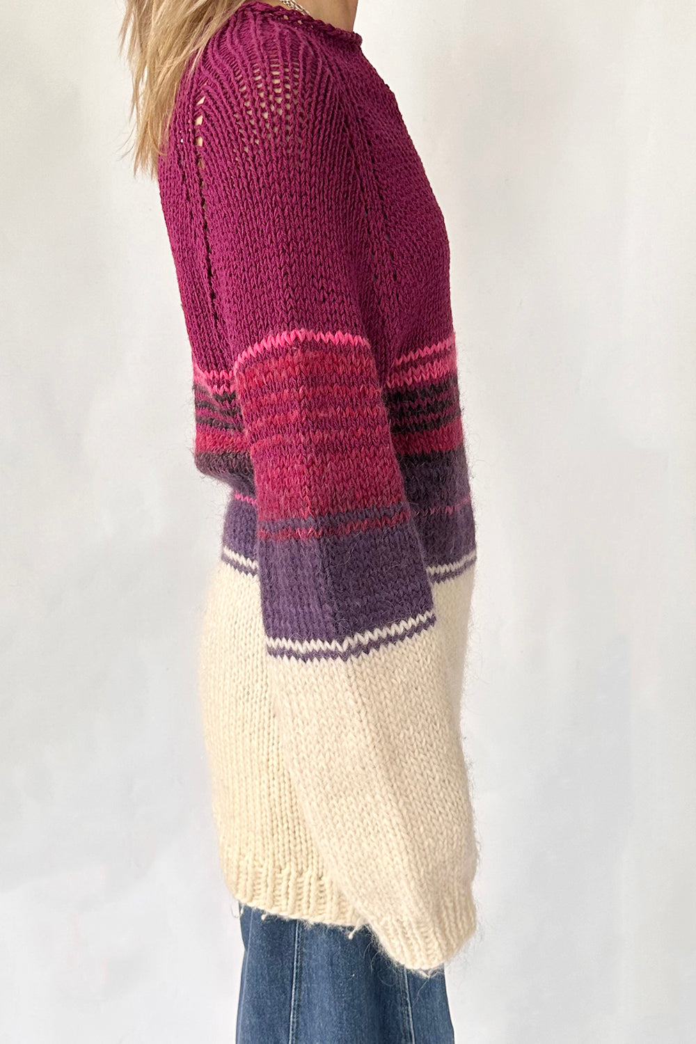 Vintage met de hand gebreide  trui