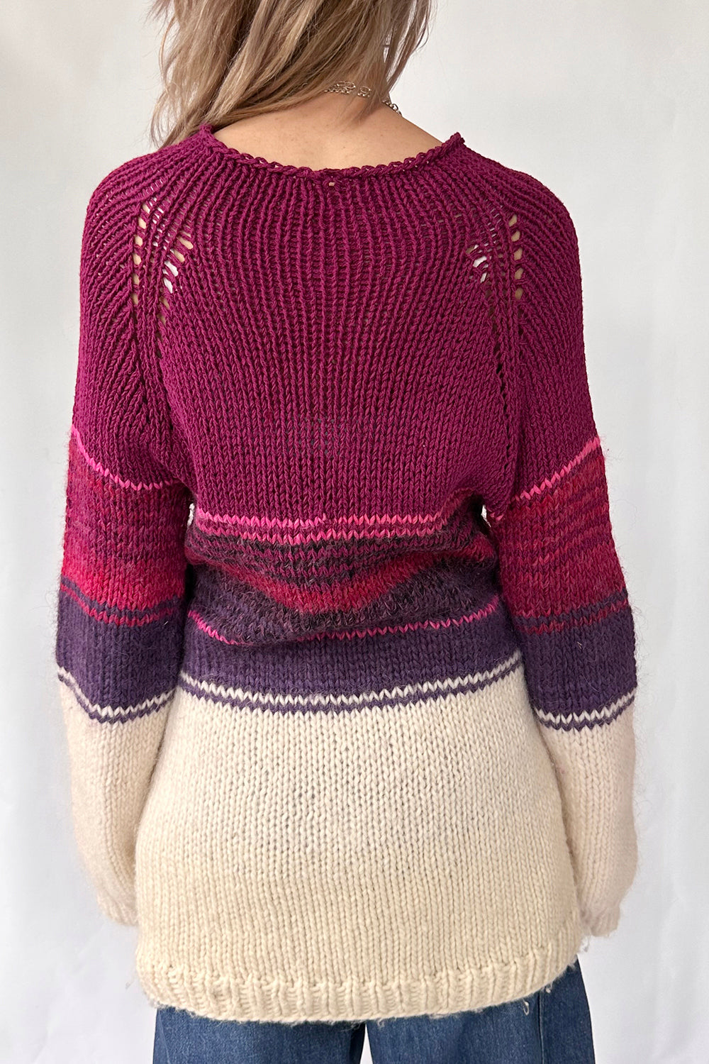 Vintage met de hand gebreide  trui