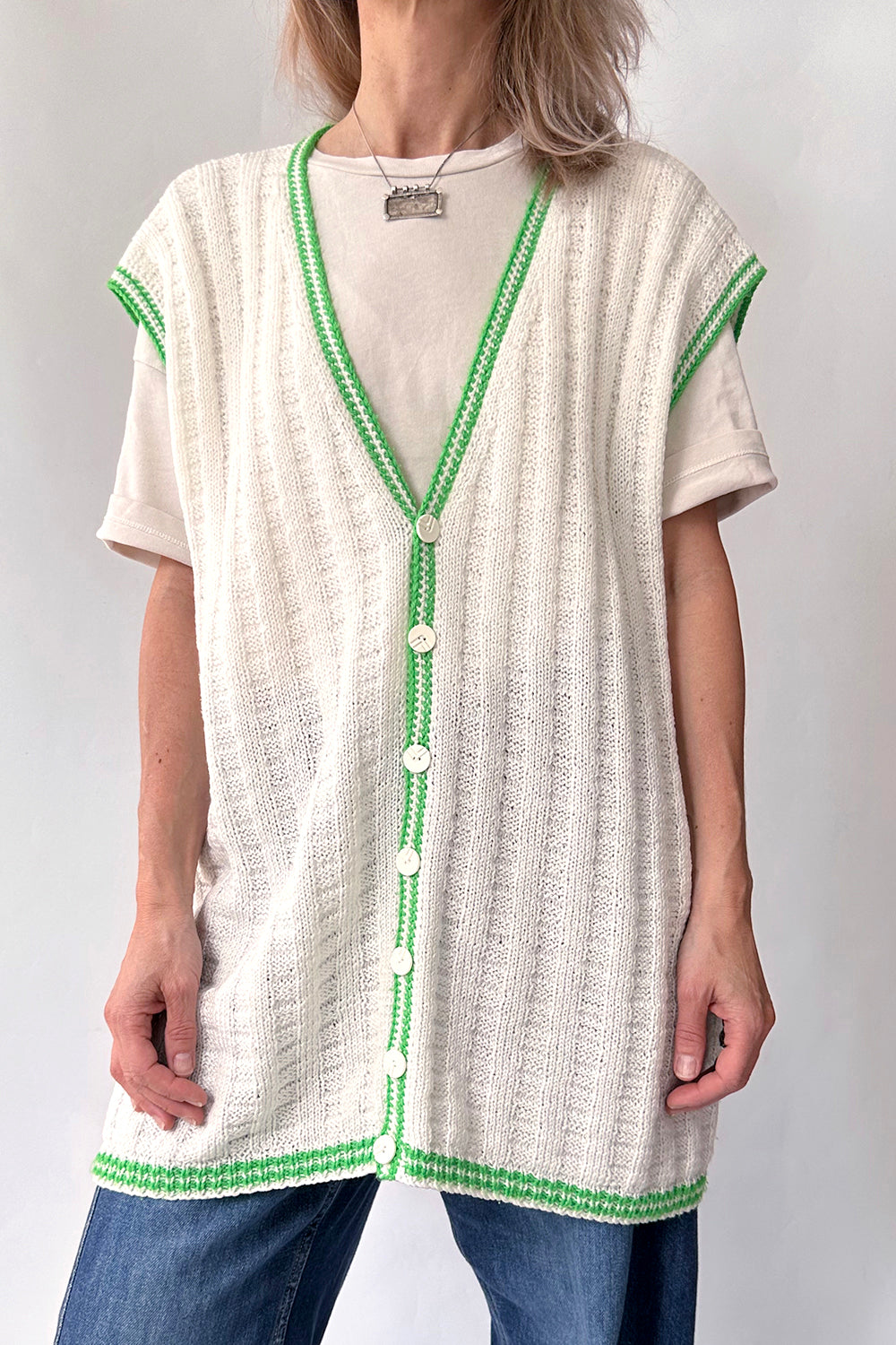 Vintage oversized 1960s mouwloos vest