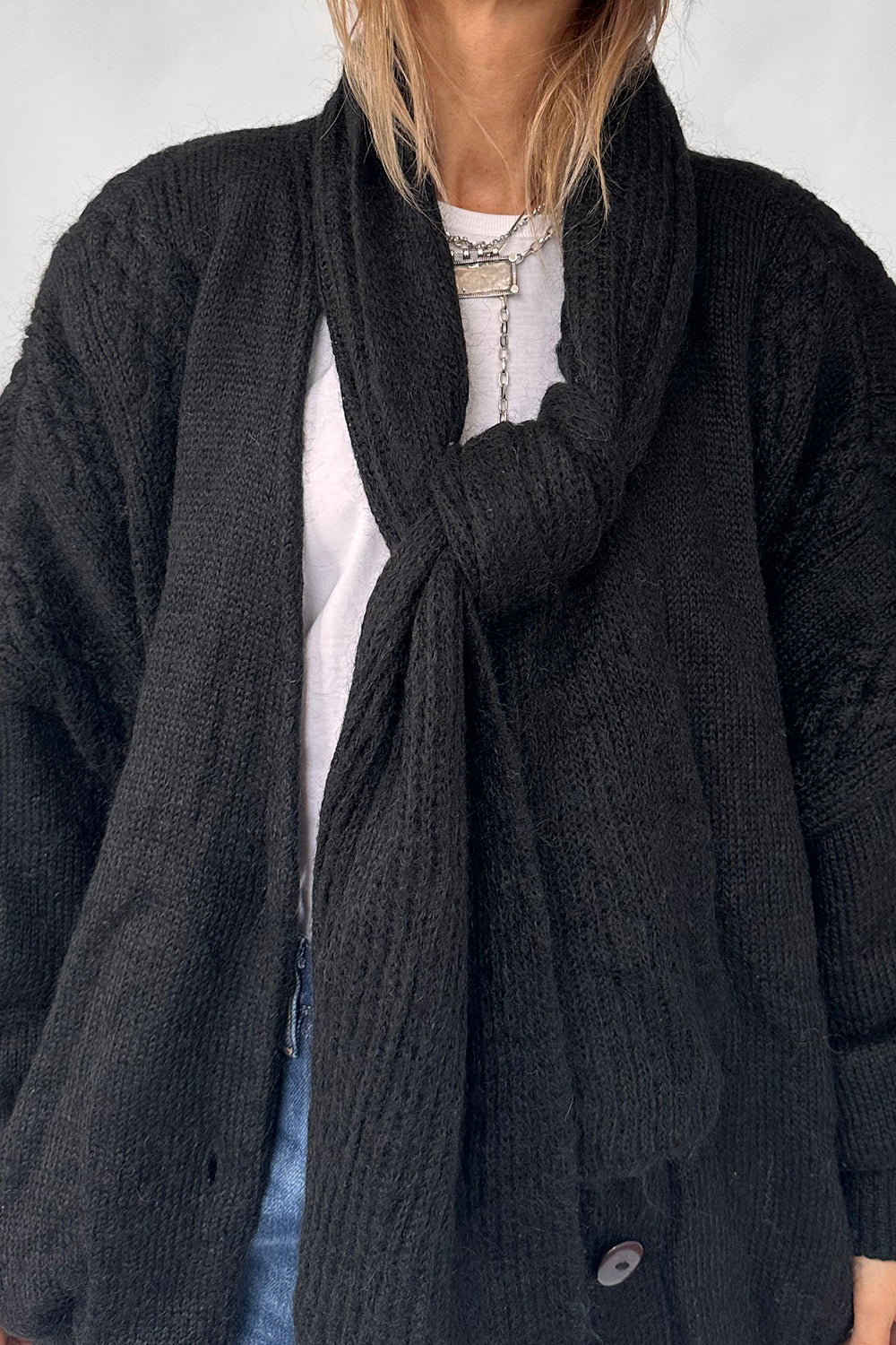 Vintage oversized 1980s gebreid vest
