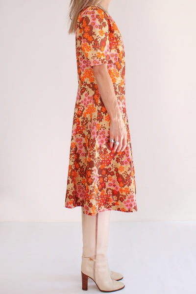 Vintage sixties jurk met floral print